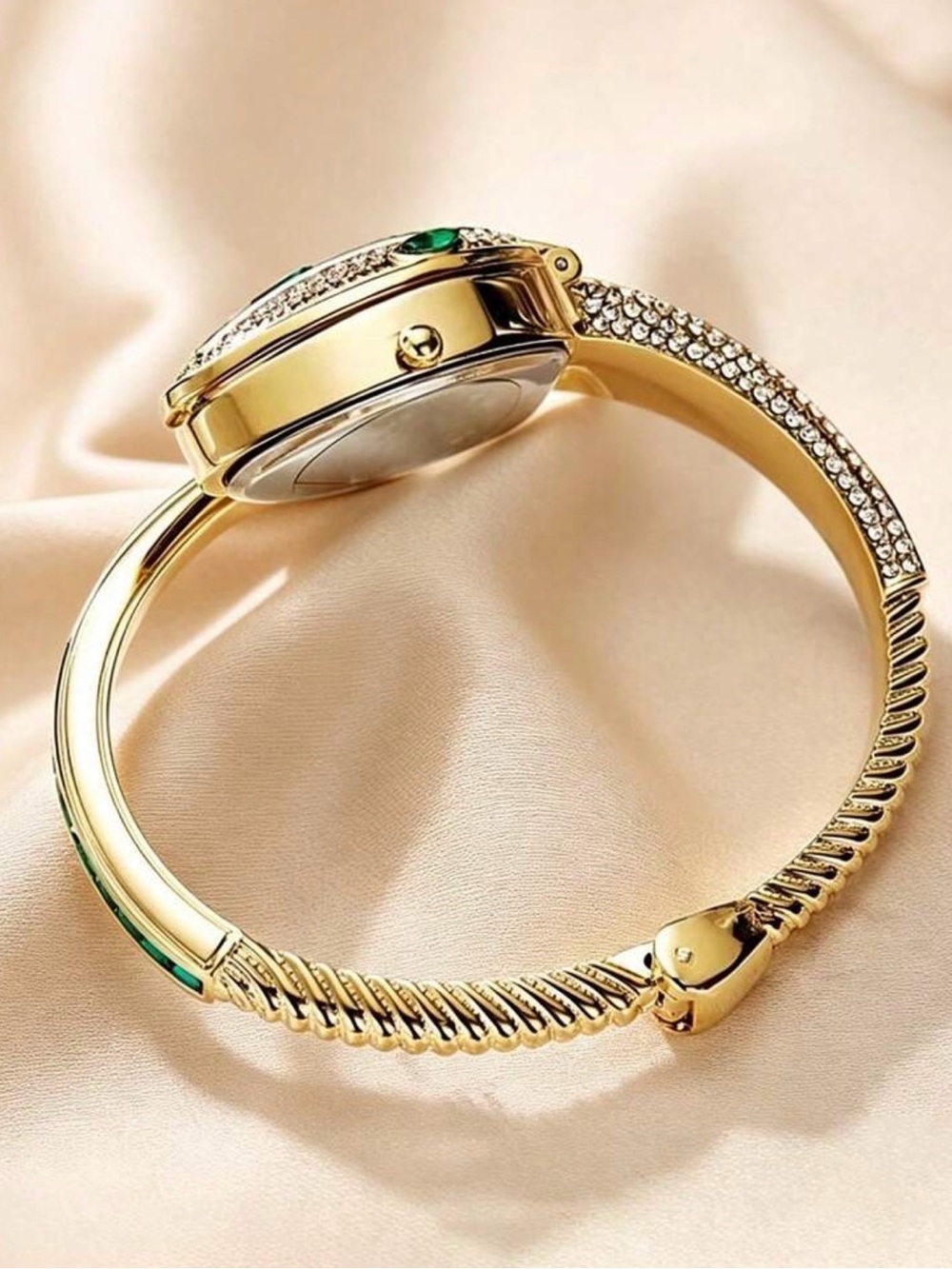 Emerald Green Snake Cuff Bracelet - Picture 4 of 7